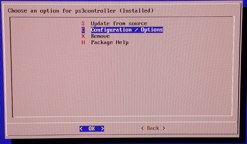 RetroPie Menu RetroPie Setup PS3 Controller Configuration