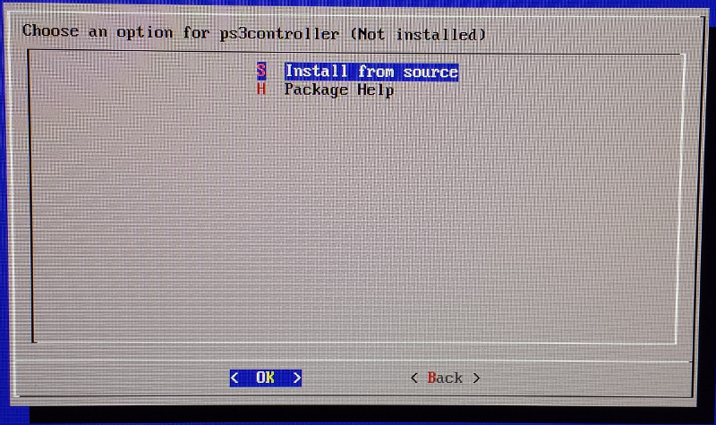 RetroPie Menu RetroPie Setup PS3 Controller Install Source